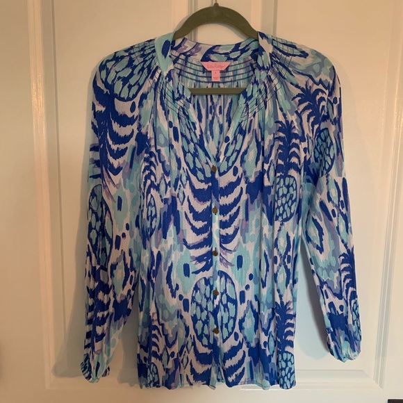 EUC Lilly Pulitzer button front Elsa ( machine washable!) size small - Picture 1 of 6